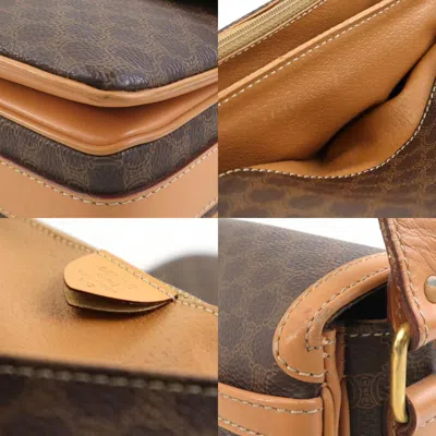 Pre-owned Celine Brown Coated Canvas Shoulder Bag ()