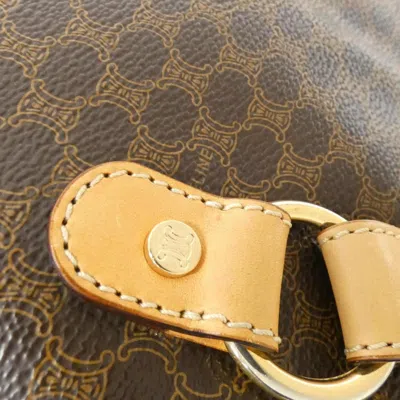 Pre-owned Celine Brown Coated Canvas Shoulder Bag ()