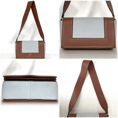 Pre-owned Celine Brown Light Blue Leather Shoulder Bag ()
