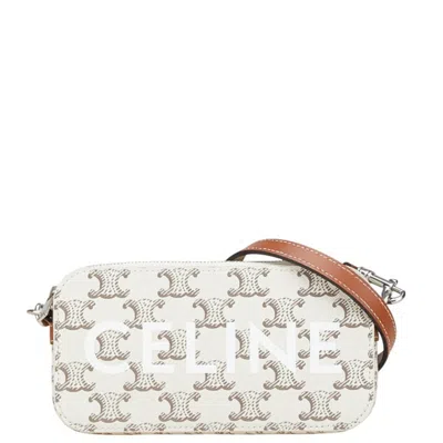 Pre-owned Celine Brown White Pvc Leather Shoulder Bag ()