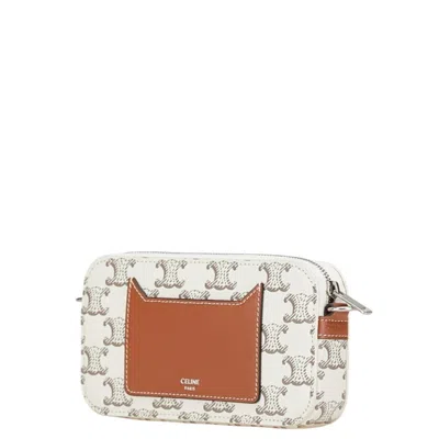 Pre-owned Celine Brown White Pvc Leather Shoulder Bag ()