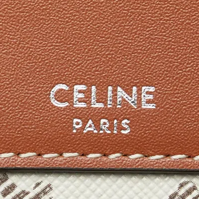 Pre-owned Celine Brown White Pvc Leather Shoulder Bag ()