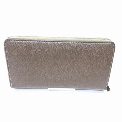 Pre-owned Celine Dark Gray Yellow Leather Long Wallet (bi-fold) ()