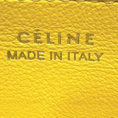 Pre-owned Celine Dark Gray Yellow Leather Long Wallet (bi-fold) ()