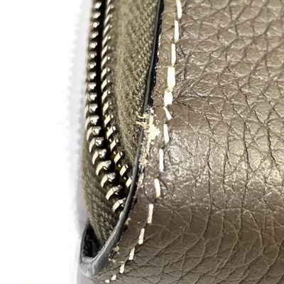 Pre-owned Celine Dark Gray Yellow Leather Long Wallet (bi-fold) ()