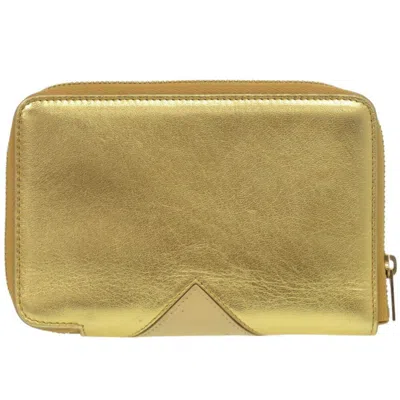 Pre-owned Celine Gold Yellow Leather Wallet (bi-fold) ()