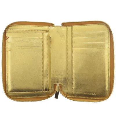 Pre-owned Celine Gold Yellow Leather Wallet (bi-fold) ()