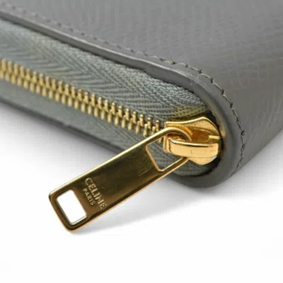 Pre-owned Celine Gray Leather Long Wallet (bi-fold) ()