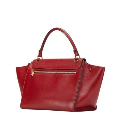 Pre-owned Celine Red Color Leather Handbag Shoulder Bag ()