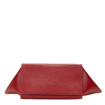 Pre-owned Celine Red Color Leather Handbag Shoulder Bag ()