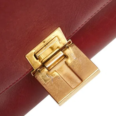 Pre-owned Celine Red Color Leather Handbag Shoulder Bag ()