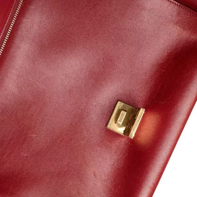 Pre-owned Celine Red Color Leather Handbag Shoulder Bag ()