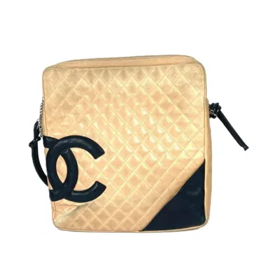 Pre-owned Chanel Beige Black Cambon Ligne Shoulder Bag ()