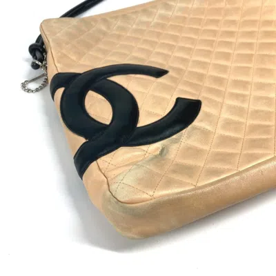 Pre-owned Chanel Beige Black Cambon Ligne Shoulder Bag ()