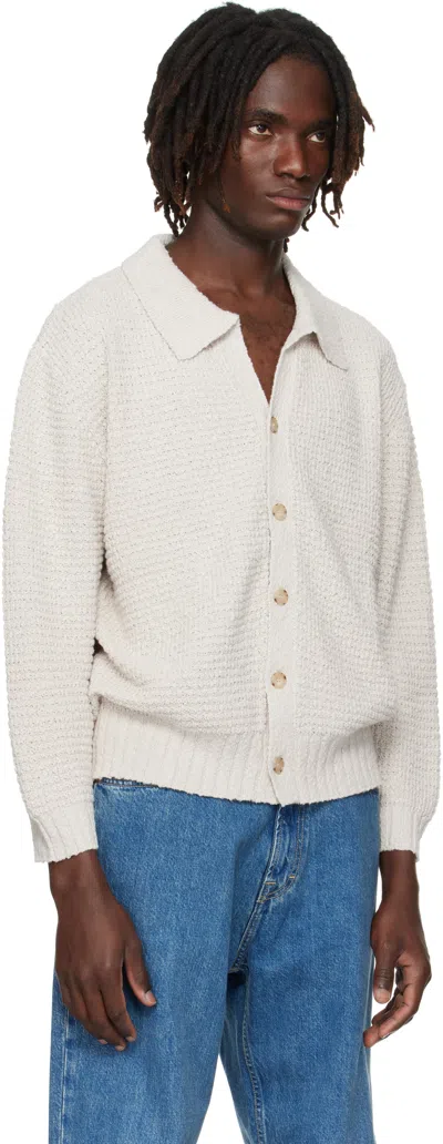 Commas Off-white Textured Knit Cardigan In White