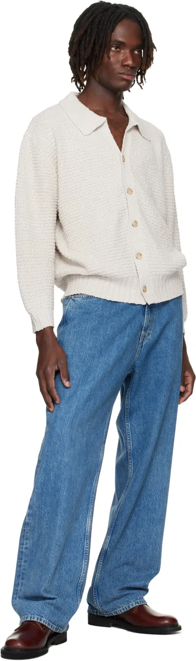 Commas Off-white Textured Knit Cardigan In White