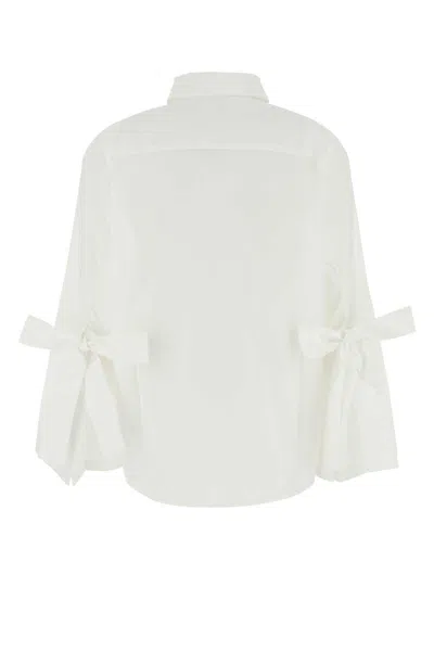 Cecilie Bahnsen White Poplin Oversize Bridget Shirt In White