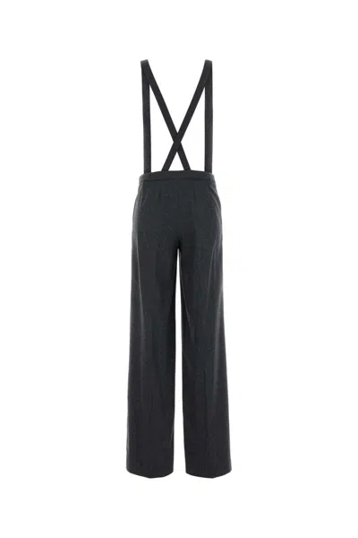 Pt Torino Dark Grey Stretch Cashmere Diana Pant In Black