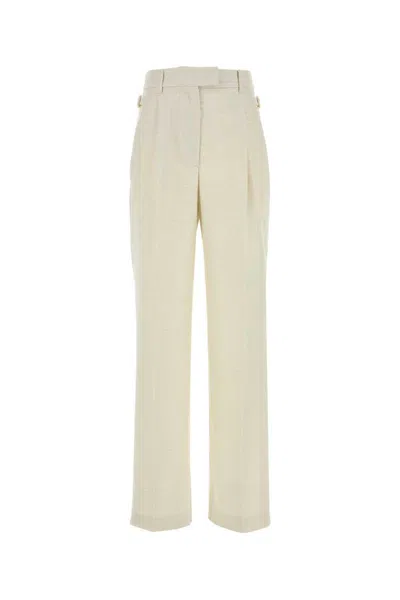 Pt Torino White Wool Blend Isabel Pant In White