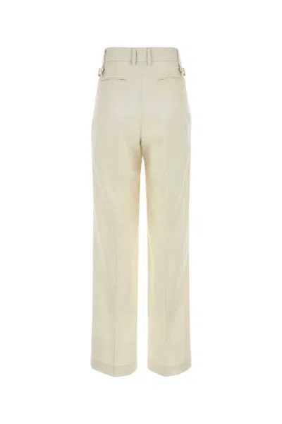Pt Torino White Wool Blend Isabel Pant In White