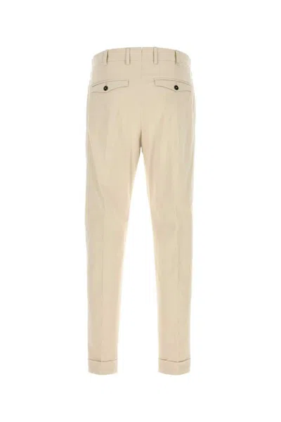 Pt Torino Beige Stretch-design Tapered Trousers In Neutral