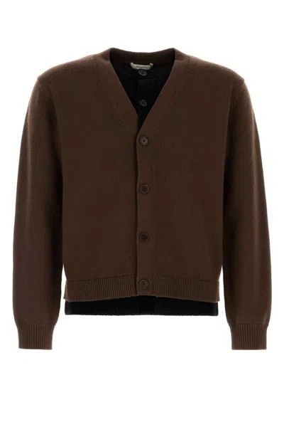 Jw Anderson Brown Cashmere Blend Layered Cardigan In Brown