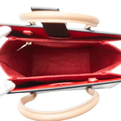 Pre-owned Christian Louboutin Black Multi-color Red Color Patent Leather Leather Handbag Shoulder Bag (pre-own