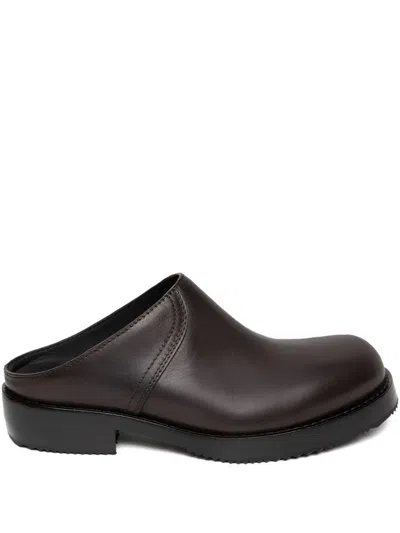 Dries Van Noten Leather Slip-on Clogs In Brown