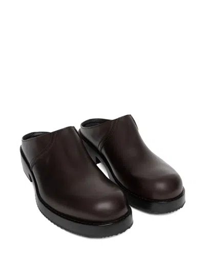 Dries Van Noten Leather Slip-on Clogs In Brown