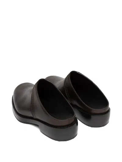 Dries Van Noten Leather Slip-on Clogs In Brown