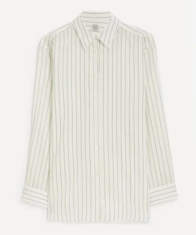 Totême Toteme Classic Stripe Button-up Shirt In White