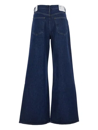 Agolde Lady's Wide-leg Jeans With Five Pockets In Blue