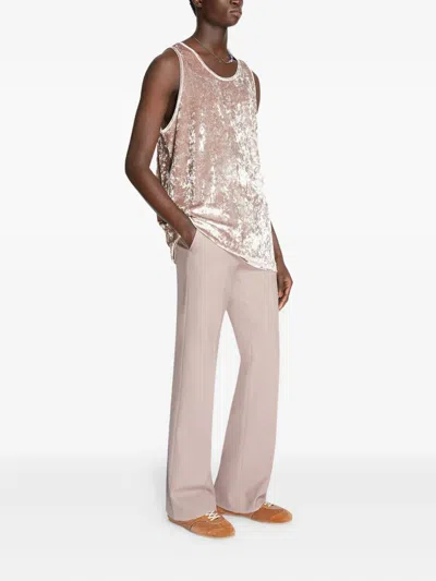 Dries Van Noten Pink Velour Tank Top In Pink