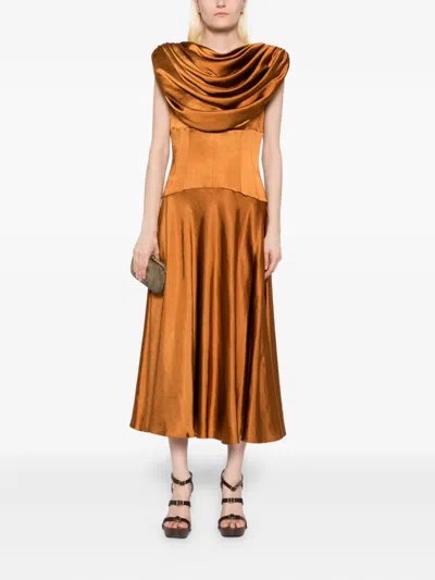 Amsale Kleid Mit Spaghettiträgern In Brown