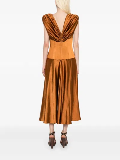 Amsale Kleid Mit Spaghettiträgern In Brown