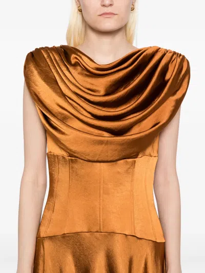 Amsale Kleid Mit Spaghettiträgern In Brown