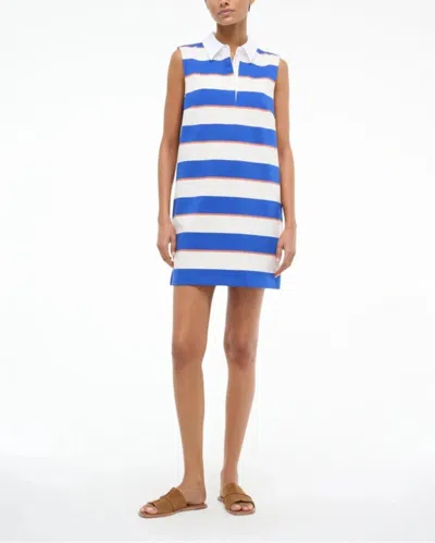 Staud Julius Mini Dress In Yacht Rugby Stripe In Blue