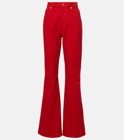 Gabriela Hearst Willa High-rise Bootcut Jeans In Red
