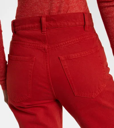 Gabriela Hearst Willa High-rise Bootcut Jeans In Red