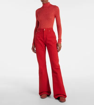 Gabriela Hearst Willa High-rise Bootcut Jeans In Red