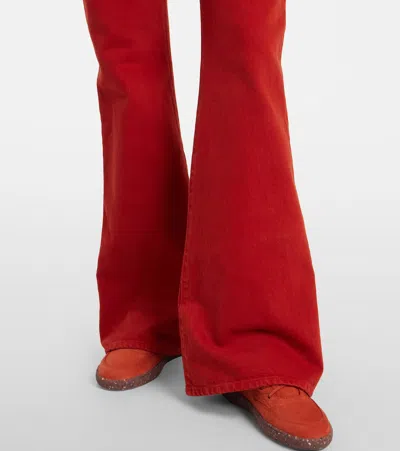 Gabriela Hearst Willa High-rise Bootcut Jeans In Red