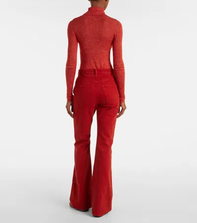 Gabriela Hearst Willa High-rise Bootcut Jeans In Red