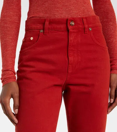 Gabriela Hearst Willa High-rise Bootcut Jeans In Red