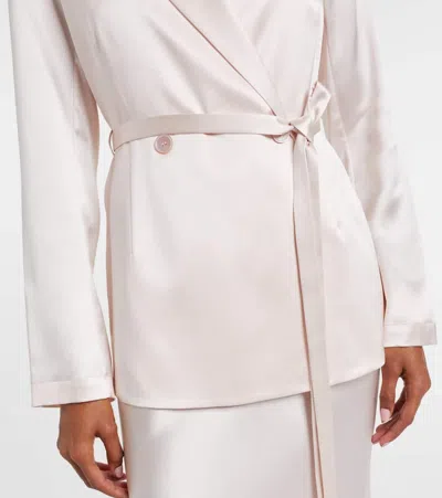 Joseph Joubert Silk Double-breasted Blazer In Gold