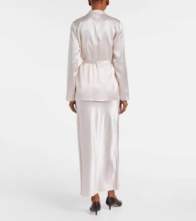 Joseph Joubert Silk Double-breasted Blazer In Gold