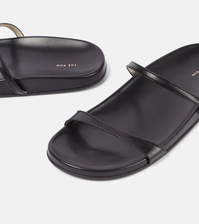 The Row Hugh Thin Strap Slide In Black