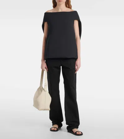 The Row Hugh Thin Strap Slide In Black