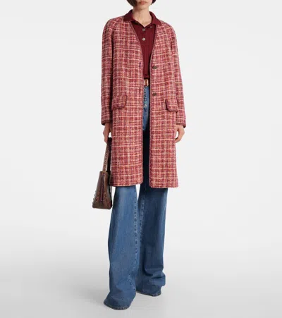 Etro Ribbed Viscose Polo Shirt In Burgundy