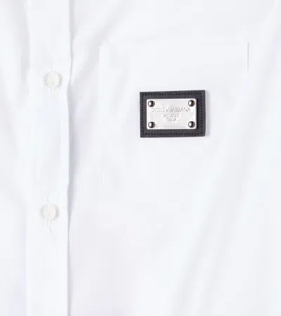 Dolce & Gabbana Logo Cotton-blend Shirt In White