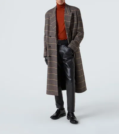 Saint Laurent Turtleneck Wool Sweater In Orange